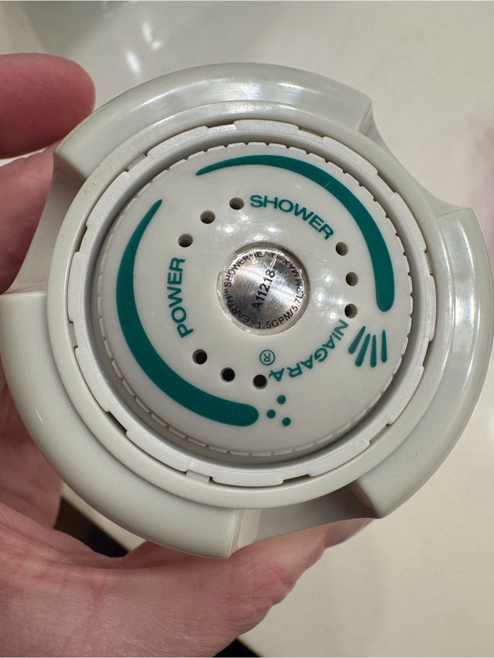 Niagara Water Saver Power Shower Head - White/Teal